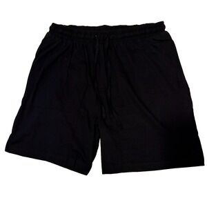 Black Cotton Shorts Men's Medium Stretch NEW Elastic Waist Pockets Cozee Corner
